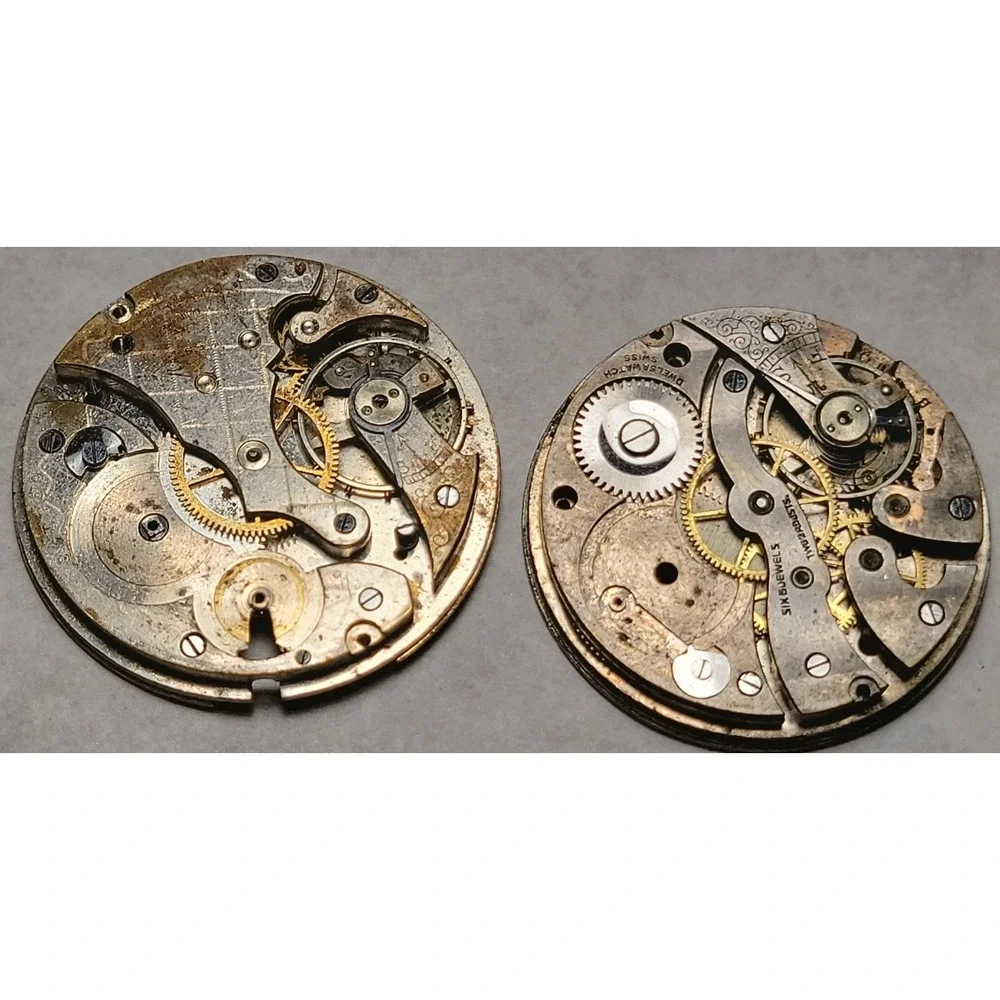2 x Vintage Watch Movement Parts Lot‎ For Repair Restoration Projects